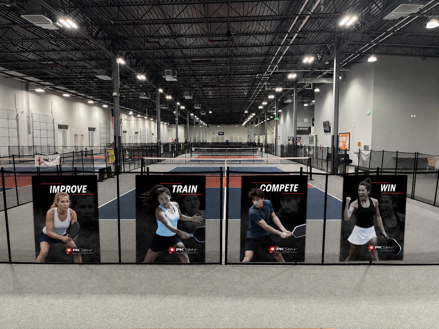 PK Star Academy training court fence graphics